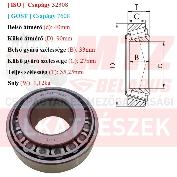 Csapágy 32308 GPZгпз-36